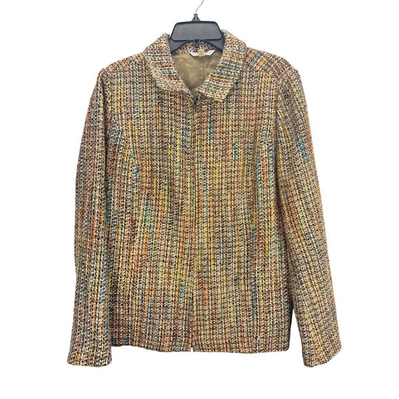 TravelSmith Women's Jacket Size 16 Multicolor Tweed Blazer Coat Business Casual - Picture 1 of 7